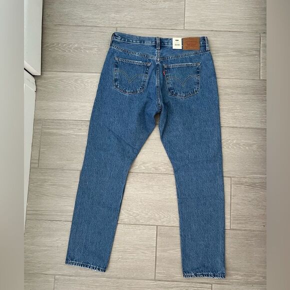 Levi's Premium 501® SKINNY Destructed Medium Indigo Medium Wash 29 x 28 women’s - Picture 9 of 11